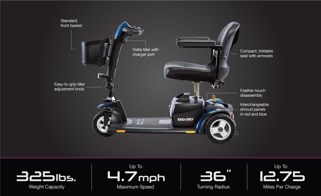 Pride Go Go Sport 3W Scooter